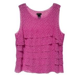 Moda International Tiered Ruffle Sleeveless Blouse